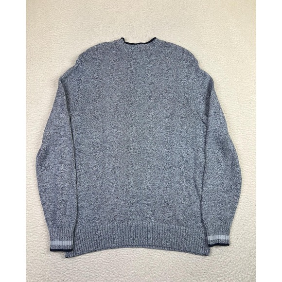 Eddie Bauer Sweater Mens Large Blue Marled Cotton Crewneck Pullover - Picture 2 of 9